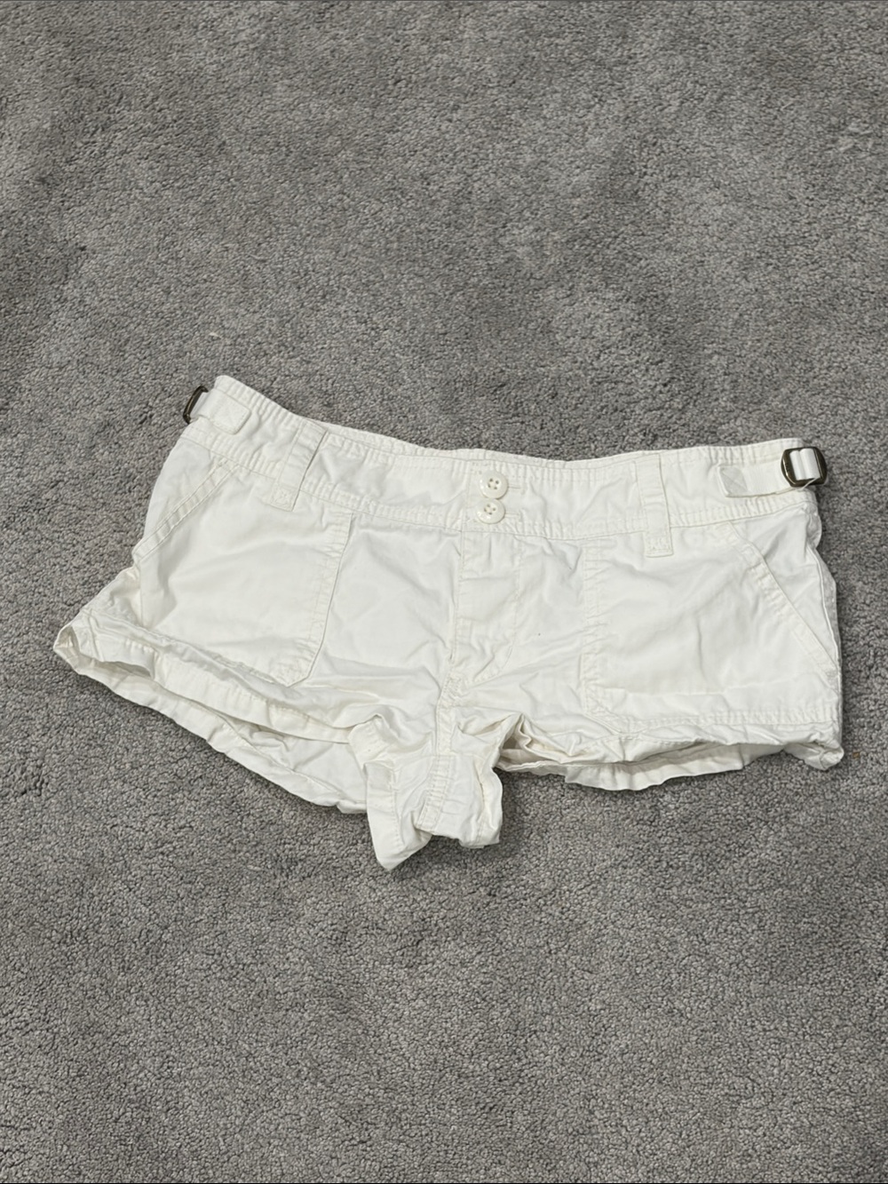 Aritzia White Cargo Shorts with Side Buckles